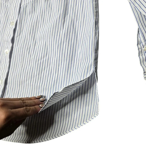 Veronica Beard Jeans Pinstripe Button Down Shirt - Picture 5 of 6